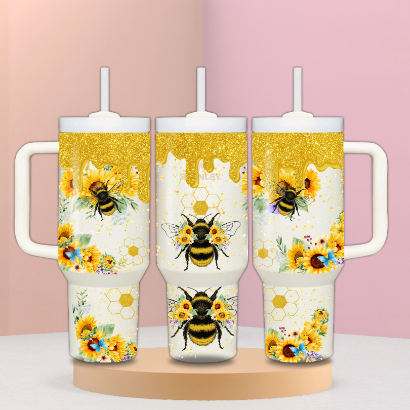 Bee Honey Drip Stainless Steel 40 oz Tumbler