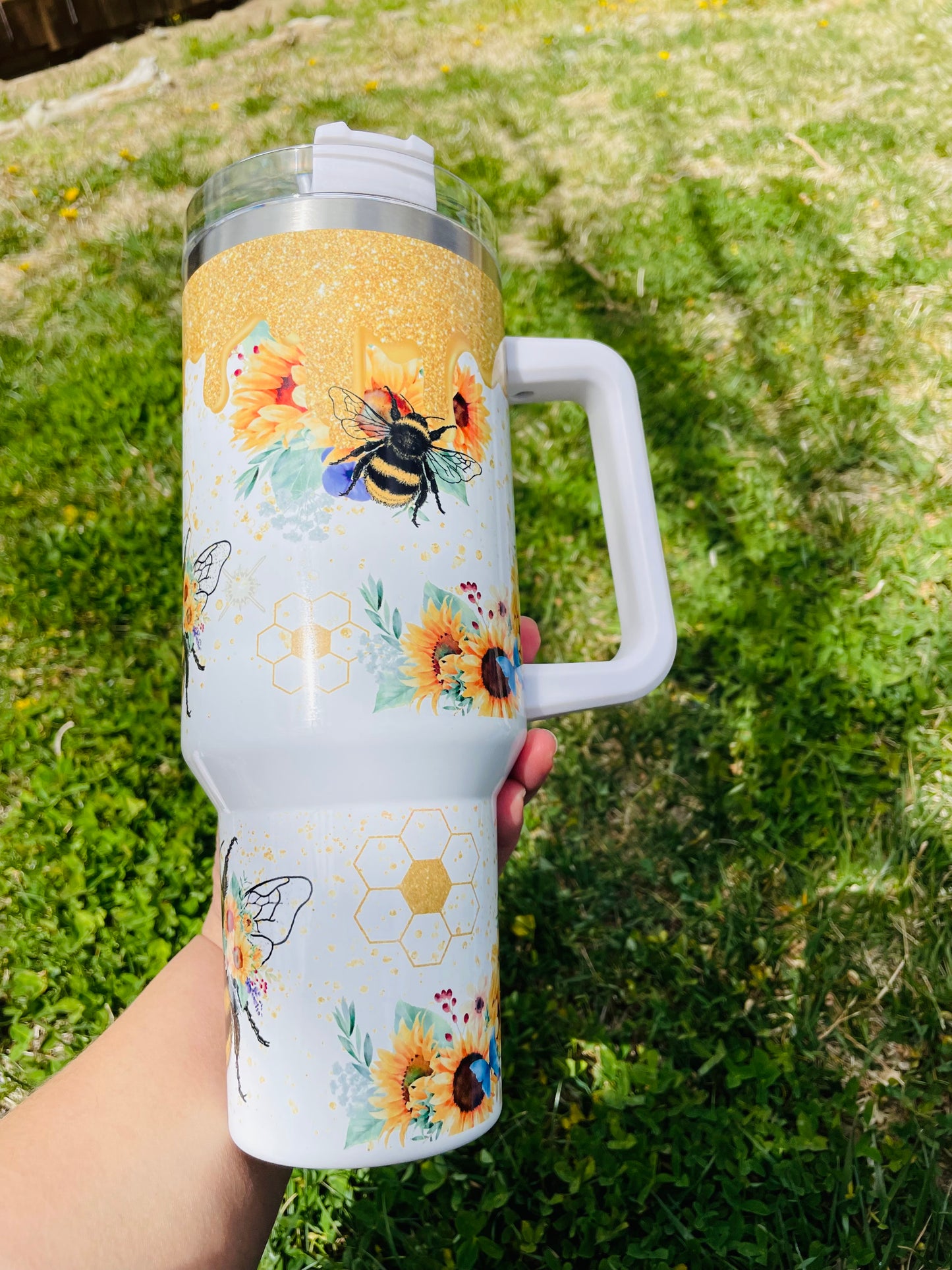 Bee Honey Drip Stainless Steel 40 oz Tumbler