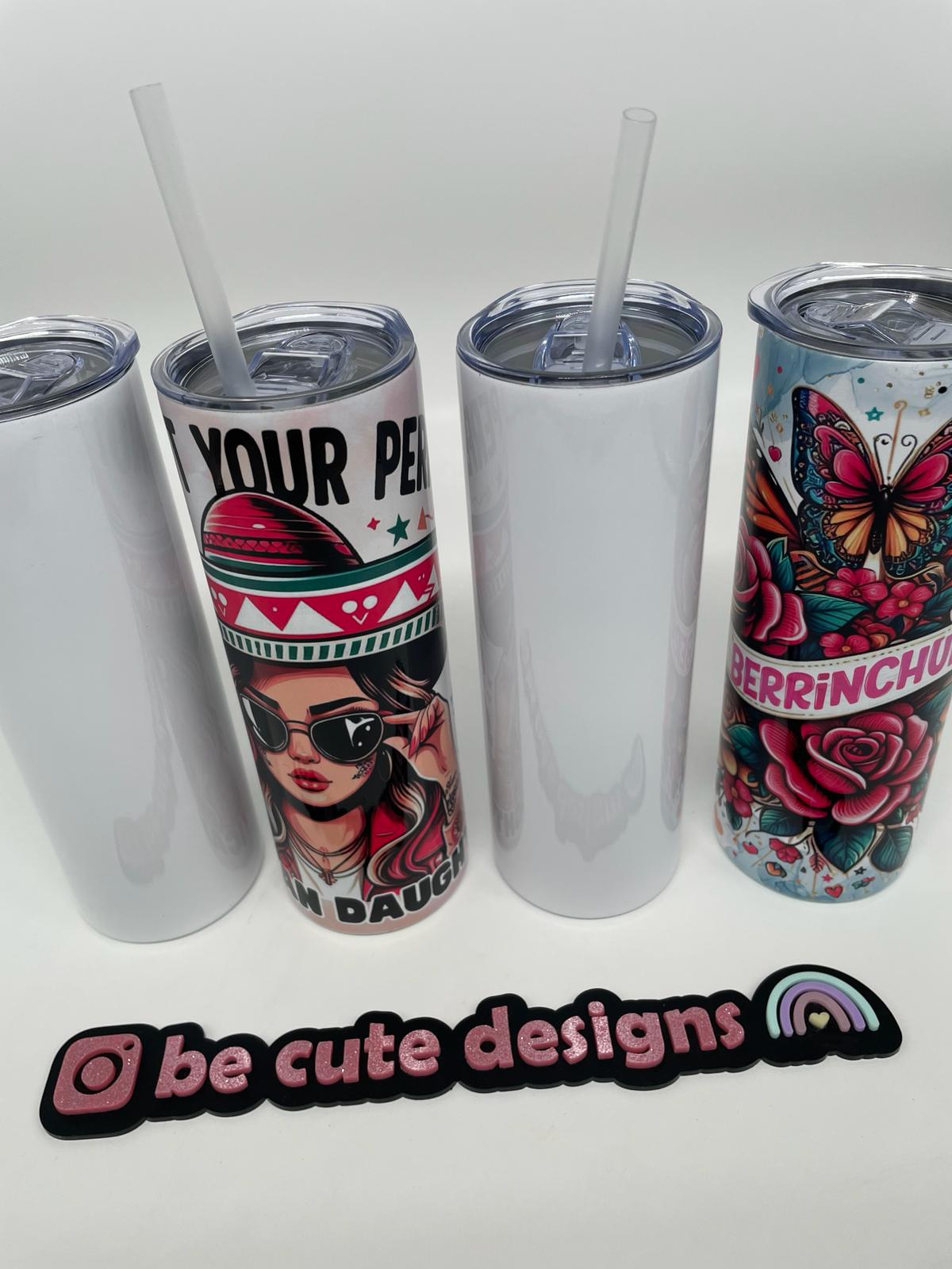 50 Pack Sublimation Blanks Tumbler Skinny 20 OZ Bulk White With Lid And Straw
