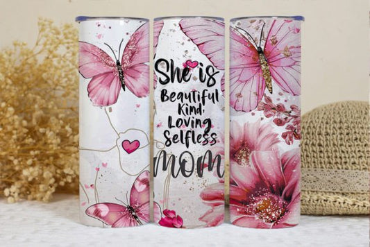 Floral / Butterfly Mom Tumbler