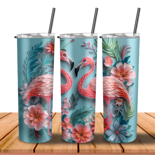 Vaso tropical flamenco 3D
