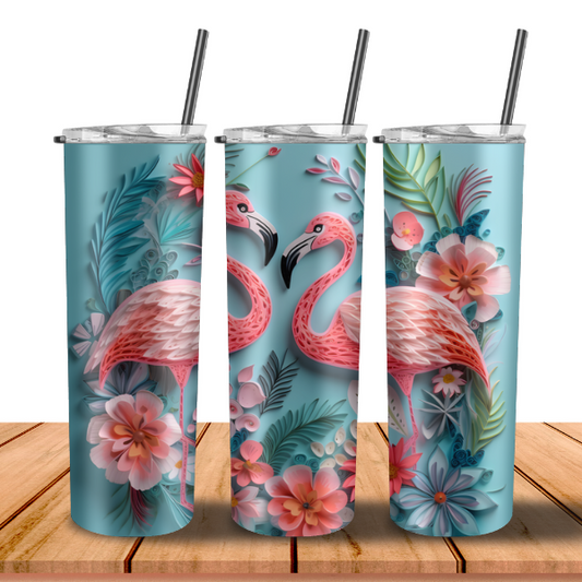 3D Flamingo Tropical Tumbler