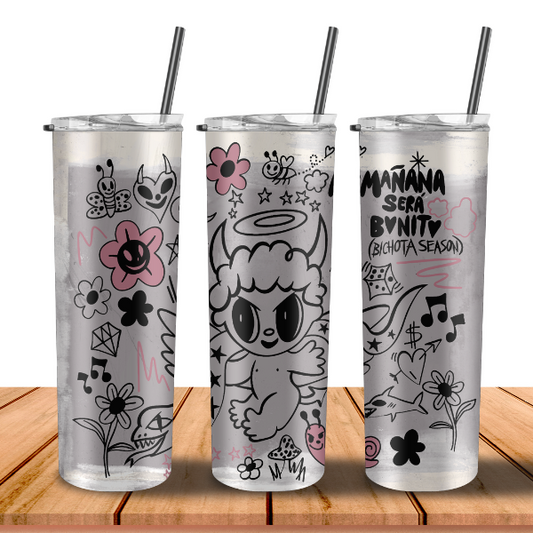 Vaso de ángel del diablo rosa/gris