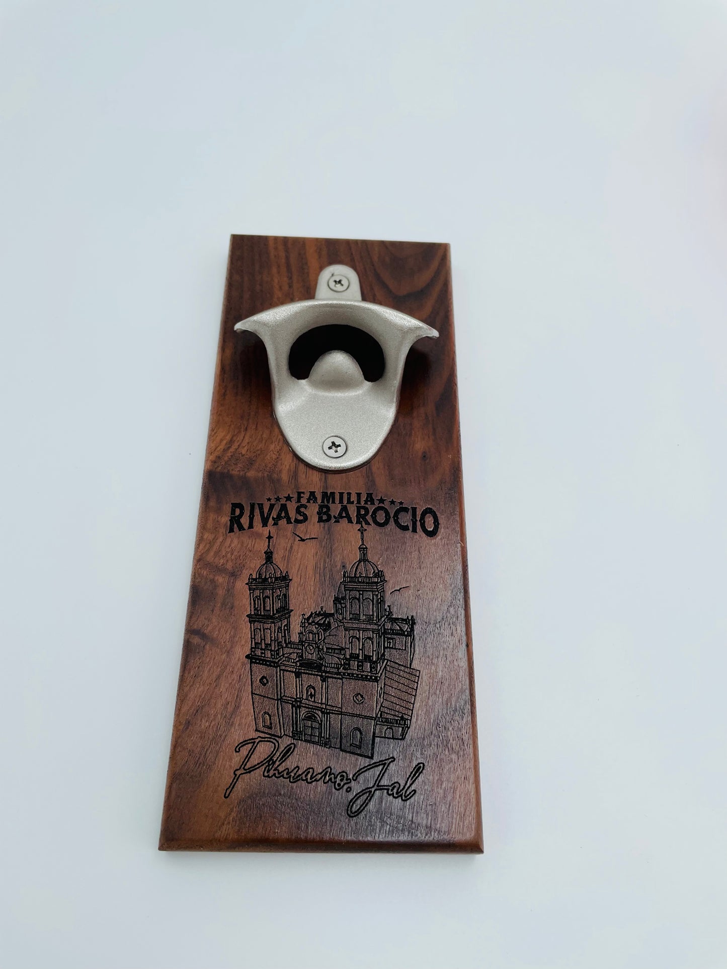 Laser wood bottle opener