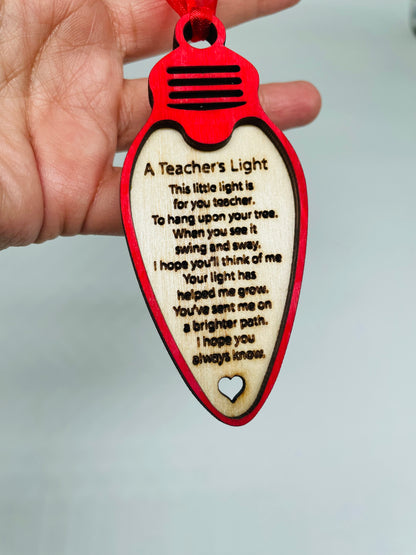 Teachers Light Ornament