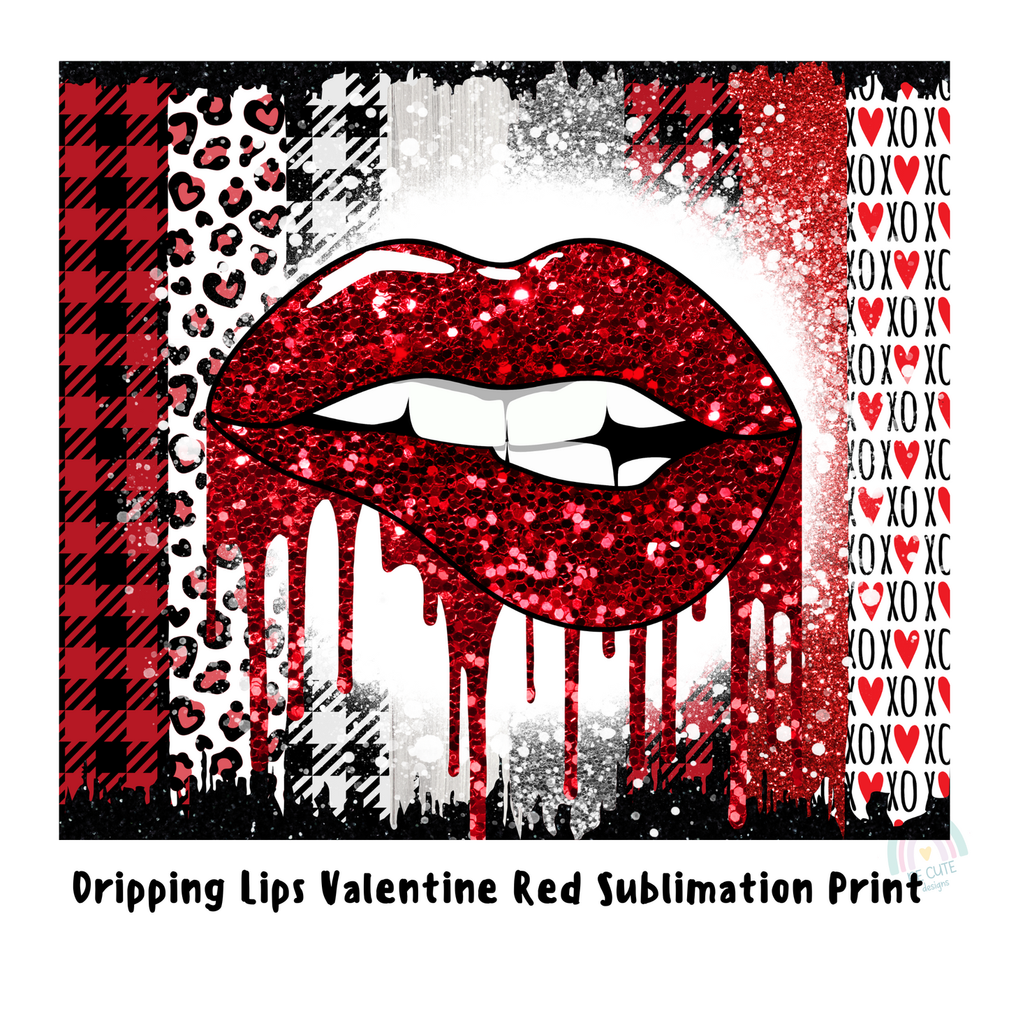 Dripping Lips Red Sublimation Print