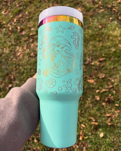 40 oz Mermaid engraved tumbler